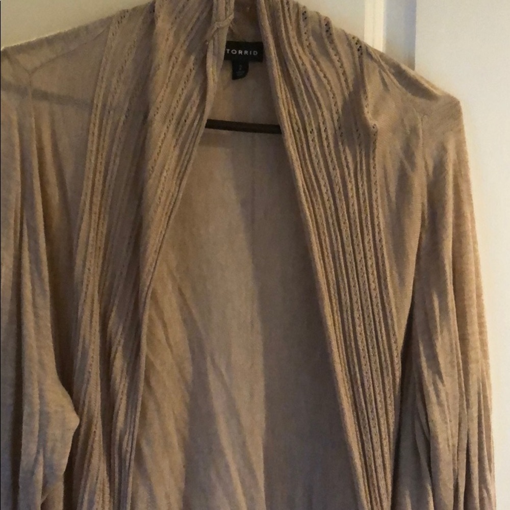 Torrid long cardigan size 2 taupe color